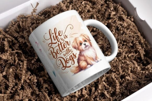 Чаша с надпис Life is Better with Dogs